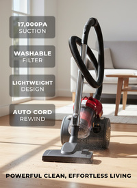 800w Bagless Corded Cyclone Vacuum - Red