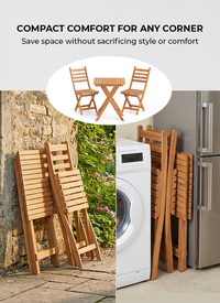 Homelya 3-Piece Folding Outdoor Dining Set Homelya 3-Piece Folding Outdoor Dining Set