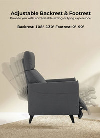 Push-Back Linen Recliner Armchair