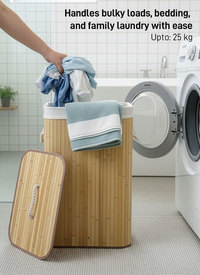 Laundry Basket with Lid | Bamboo Collapsible Laundry Basket with Lid | Bamboo Collapsible