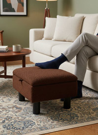 Foot Stool Ottoman with Hidden Storage & Teddy Fabric Lid Foot Stool Ottoman with Hidden Storage & Teddy Fabric Lid