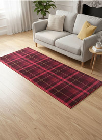 Tartan Carpet Artificial Silk Rug 
