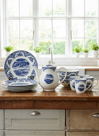 Dinner Set Blue Horizon 18 Piece Porcelain