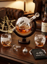 Whiskey Decanter | Globe Shape With Glasses