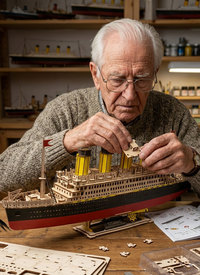 Vintage Titanic 3D Wooden Model Puzzle
