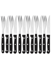 12PCK STAINLESS STEEL KNIVES & FORKS