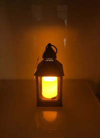 FLICKERING BLACK LANTERN WITH LED LIGHT (2 Pack)