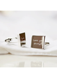 Engraved Own Actual Handwriting Cufflinks