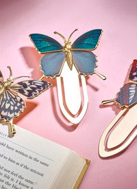 Gold Plated Butterfly Bookmarks set of 3
