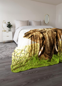 Elephant Print Mink Throw