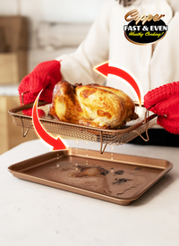 2 in 1 Copper Infused Mesh Rack with Baking Tray