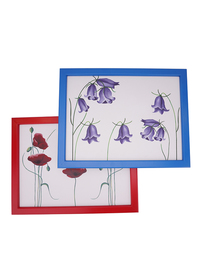Set of 2 Poppy & Bluebell Design Lap Tray