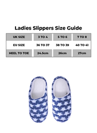 Ladies Hardsole Large Star Print Slipper 