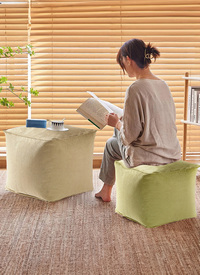 Faux Suede Cube Pouffe 
