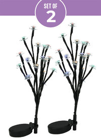 Set of 2 Solar Flower Tree Light Set of 2 Solar Flower Tree Light