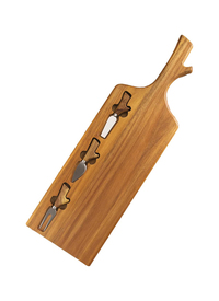 Wooden Cheese Board with Cheese Cutters