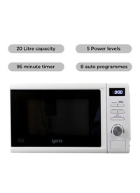 Igenix White 20L 800W Digital Microwave 