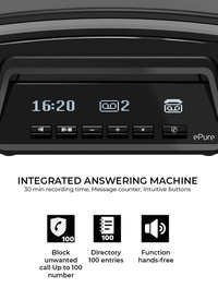 Alcatel ePure Premium Cordless Phone with Answer Machine Black Alcatel ePure Premium Cordless Phone with Answer Machine Black
