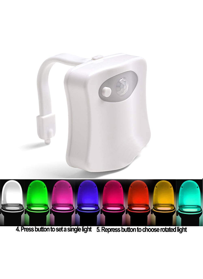 Honoson 6 Pieces Toilet Night Light Lamp Changing LED Toilet Bowl Lamp  Motion Activated LED Toilet Light Washroom Light Toilet Lamp for Bathroom