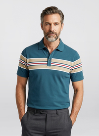 Stripe Design Polo Tshirt 