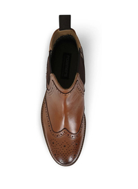 Tan Leather Brogue Twin Gusset Boot 