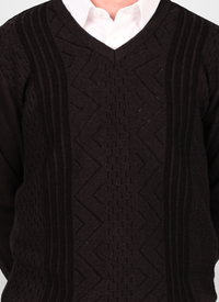 V Neck Patterned Sweater 