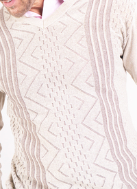 V Neck Patterned Sweater 