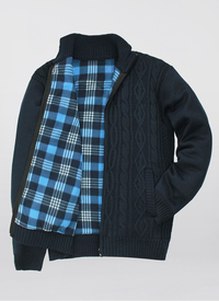 Ripon zip Fleece Cable Knit Cardigan Ripon zip Fleece Cable Knit Cardigan