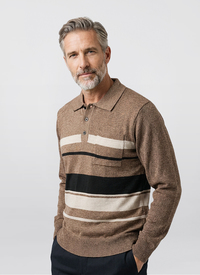 Mens Long-Sleeved Knitted Polo Mens Long-Sleeved Knitted Polo