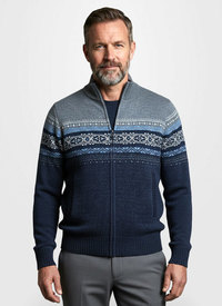 Contrast Chenille Zip Cardigan 