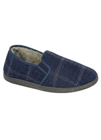 Navy Check Twin Gusset Slipper Navy Check Twin Gusset Slipper