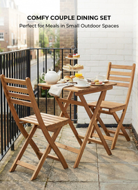 Homelya 3-Piece Folding Outdoor Dining Set