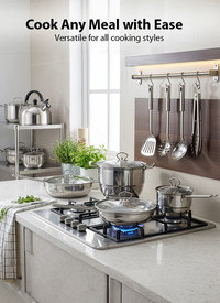 Stainless Steel Pan Set with Glass Lids