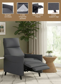 Push-Back Linen Recliner Armchair Push-Back Linen Recliner Armchair