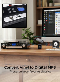 Bluetooth Vinyl Record Player with Speakers