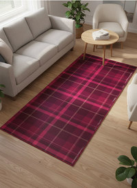 Tartan Carpet Artificial Silk Rug 