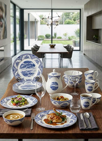 Dinner Set Blue Horizon 18 Piece Porcelain