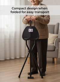 2 in 1 Walking Stick with Folding Seat