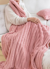 Luxurious Faux Rabbit Fur Throw Blanket 
