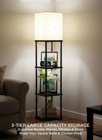 3-Tier Shelf with Lamp for Books