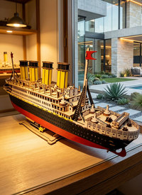 Vintage Titanic 3D Wooden Model Puzzle