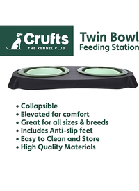 CRUFTS COLLAPSIBLE TRAVEL PET FEEDING STATION