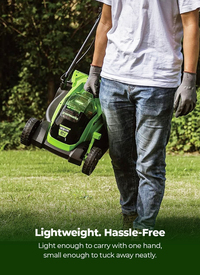 Greenworks 24V 33cm Cordless Brushless Lawnmower (4AH Battery & 2A Charger) Greenworks 24V 33cm Cordless Brushless Lawnmower (4AH Battery & 2A Charger)