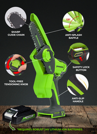 Greenworks 24V 30cm Cordless Brushless Chainsaw (Tool Only)