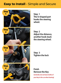 Double Hook Steering Wheel Lock