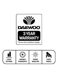 DAEWOO 2000W UPRIGHT FAN HEATER