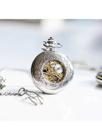 PERSONALISED ROMAN SKELETON POCKET WATCH