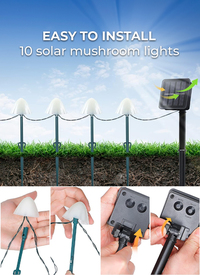 10pc Solar Mushroom Lights