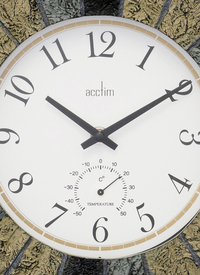Bowfell' 26cm Slate effect indoor/outdoor wall clock