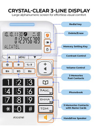 Alcatel TMax 70 Big Button Corded Phone with Audio Boost Alcatel TMax 70 Big Button Corded Phone with Audio Boost